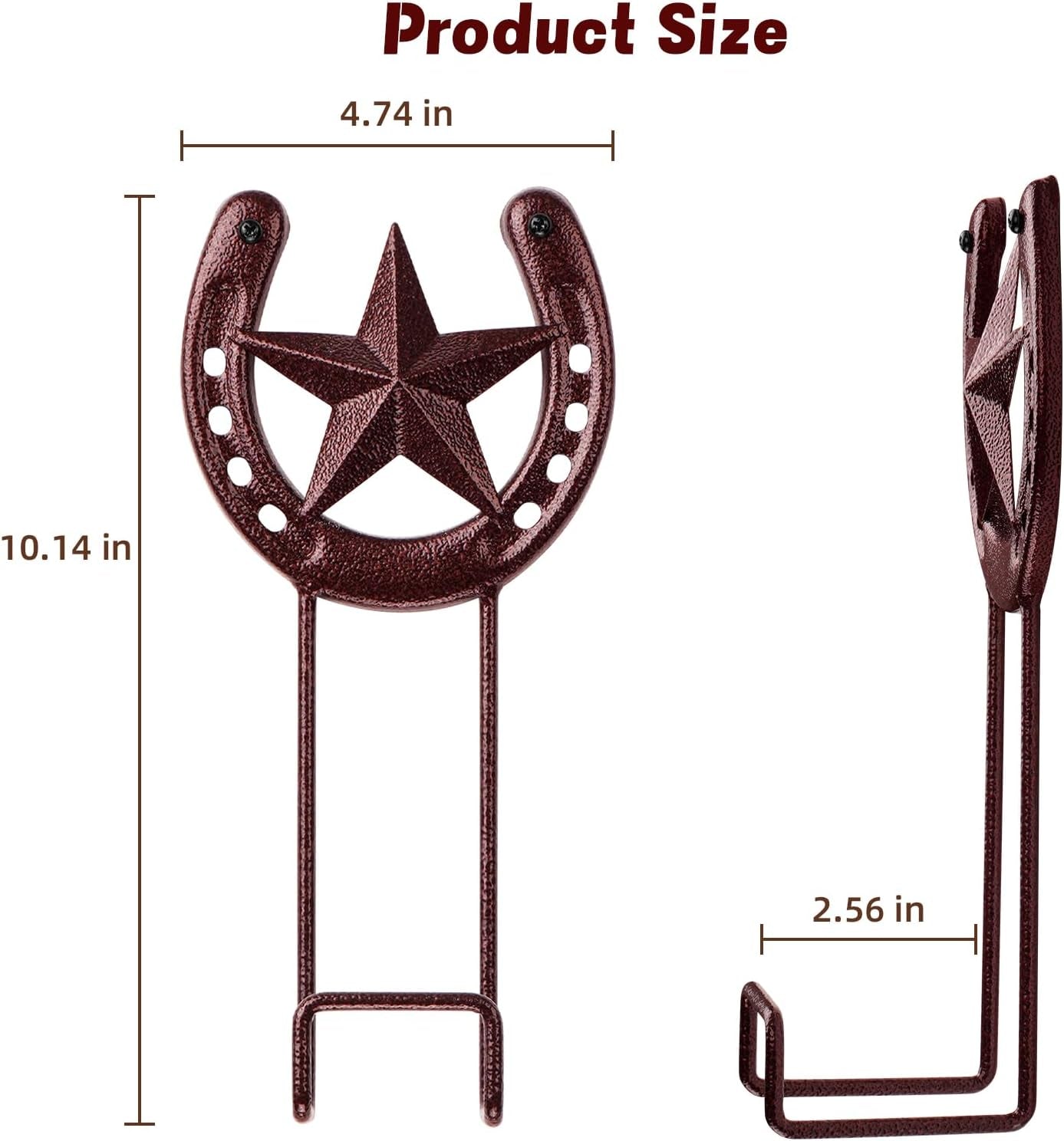 Cowboy Hat Hanger for Wall 4 Pack Cowboy Hat Holder Wall Mount Horseshoe Hooks M