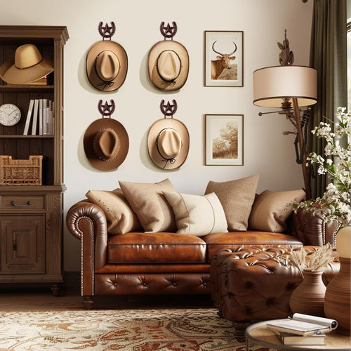 Cowboy Hat Hanger for Wall 4 Pack Cowboy Hat Holder Wall Mount Horseshoe Hooks M