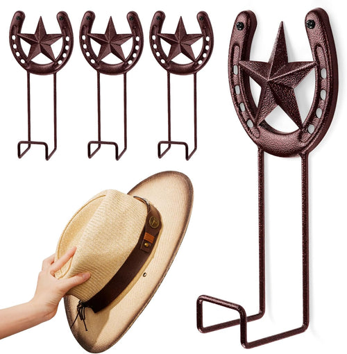 Cowboy Hat Hanger for Wall 4 Pack Cowboy Hat Holder Wall Mount Horseshoe Hooks M